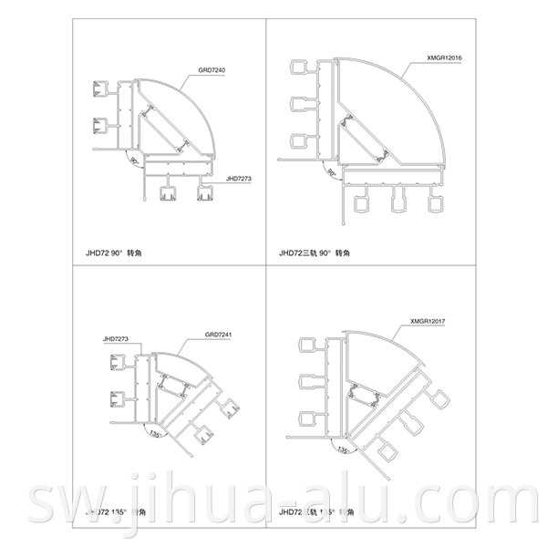 Aluminum JHD72-114 A Push-Pull Window Assembly Structure